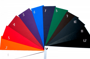 Folijavimo popieriaus spalvų paletė