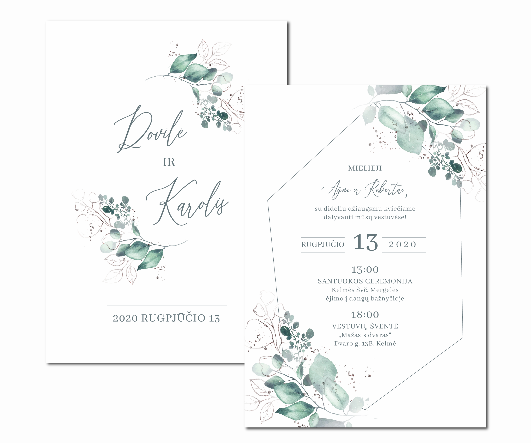 vestuviniai kvietimai akvarelinės šakelės