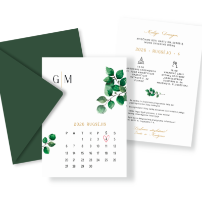 vestuviniai kvietimai su kalendoriuku